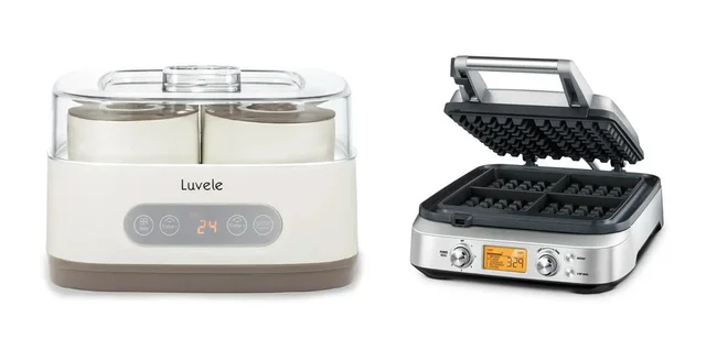 The Luvele Yoghurt Maker and the Breville Smart Waffle Maker.