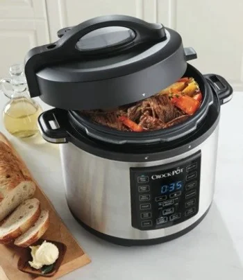 Crock Pot appliance full of beef stew