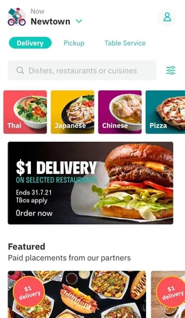 The Deliveroo app.