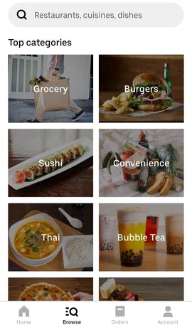 The UberEats app.