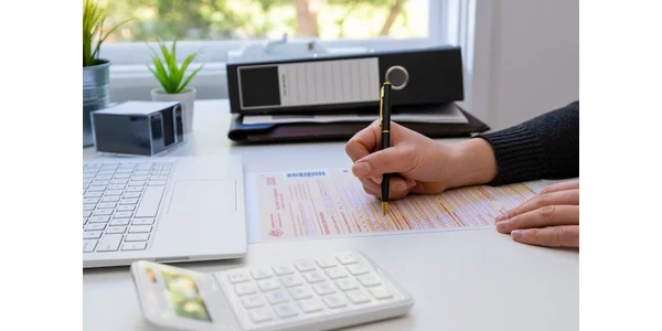 Person filing an Australian tax return form