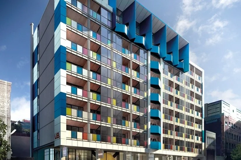 Colourful and innovatively designed apartment complex in Melbourne