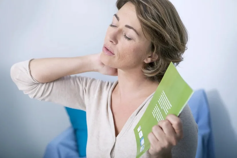 Woman experiencing a hot flush