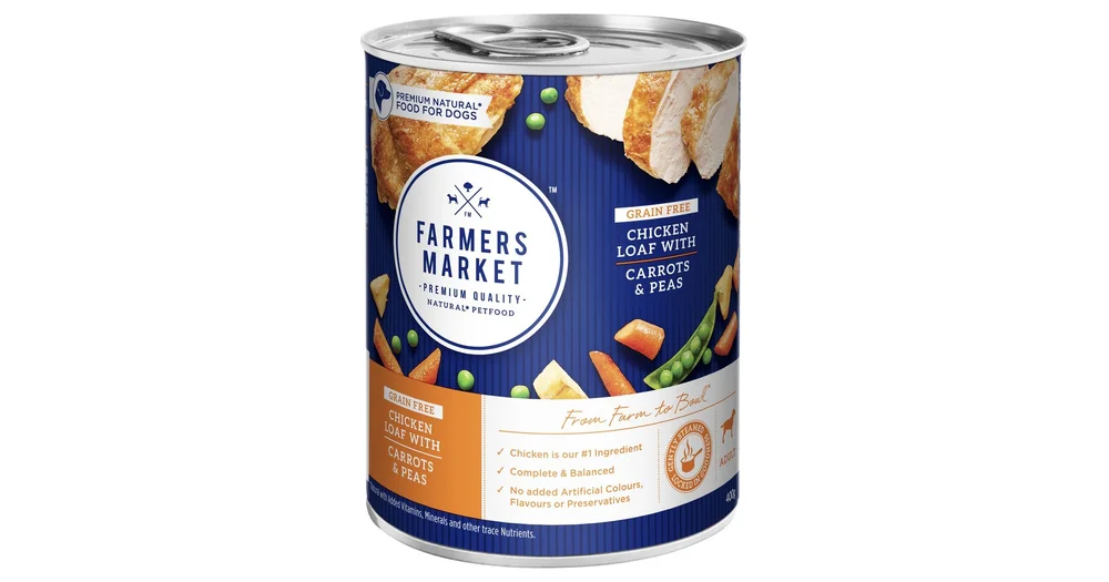 Farmers Market Wet Dog Food Chicken Loaf with Carrots & Peas reviews