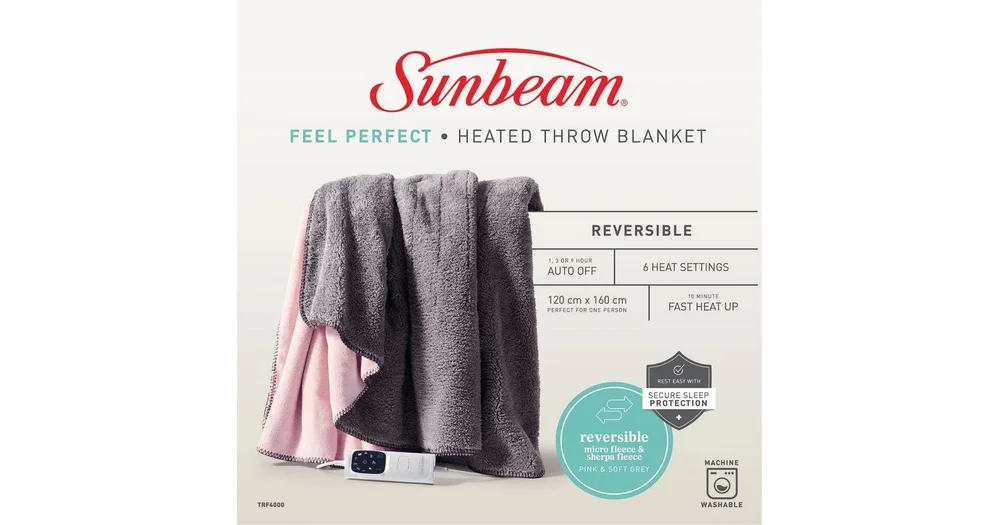 Sunbeam Feel Perfect Reversible Heated Throw Blanket TRF4000 reviews
