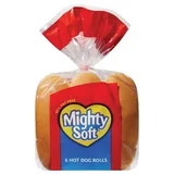 Mighty Soft Hot Dog Rolls Unsliced
