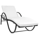 VidaXL Sun Lounger with Cushion Poly Rattan (Black)
