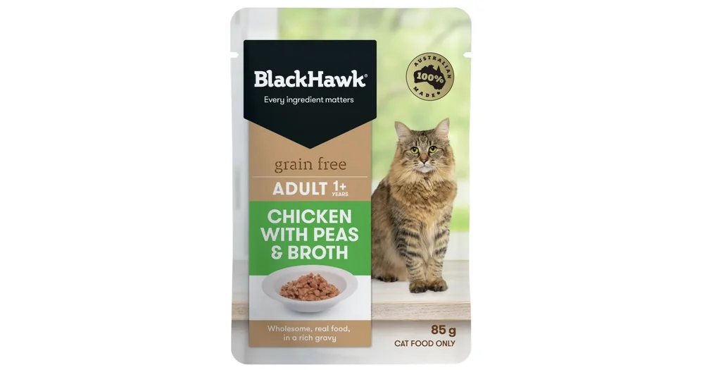 Black Hawk Wet Cat Food Chicken with Peas & Broth reviews