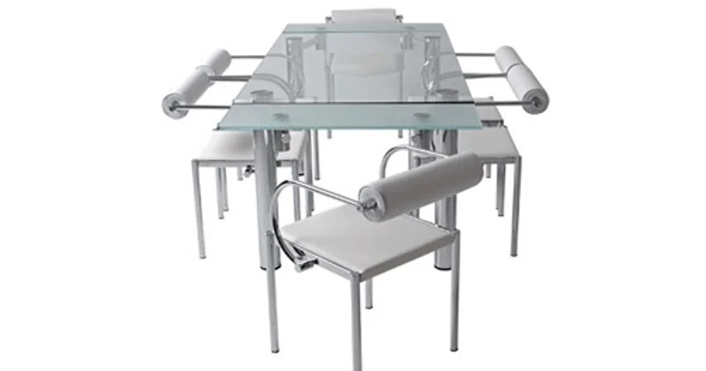 Nick scali glass store extendable dining table