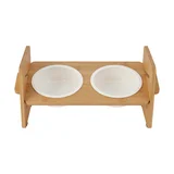 Kmart Anko Pet Bowl Twin Bamboo