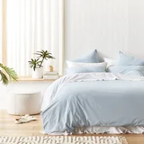 Adairs Stonewashed Cotton Ice Blue Quilt Cover Separates