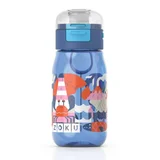 Zoku Kids Flip Gulp Bottle Blue Graphic