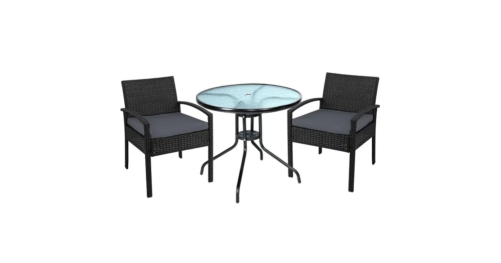 Gardeon Outdoor Furniture Dining Chairs Wicker Garden 3pcs reviews