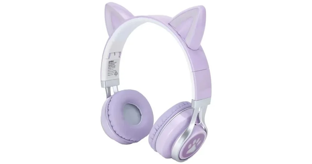 Kmart Anko Kids Bluetooth Headphones with Cat Ears LED Light