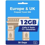 PrepaidSims Europe & UK 12GB