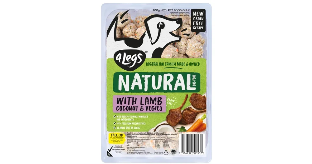 4Legs Natural Dog Food Lamb Coconut and Vegies reviews