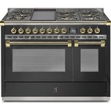 Steel Ascot 120cm Upright Gas Cooker with Combi-Steam Oven AQ12SF