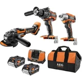 AEG Brushless 3 Piece Combo Kit BSB18BK3-502BB