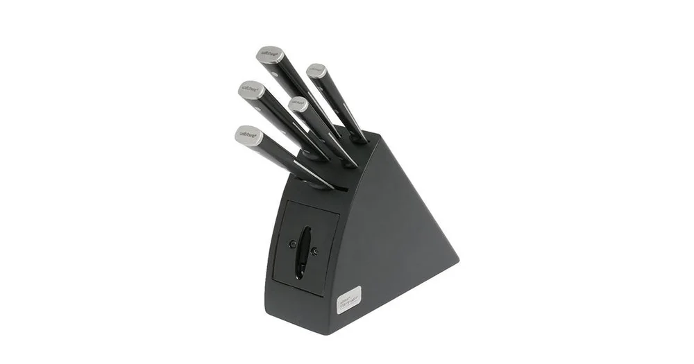 New WILTSHIRE Staysharp Premium Radius 6pc Knife Block Set Built in  Sharpener