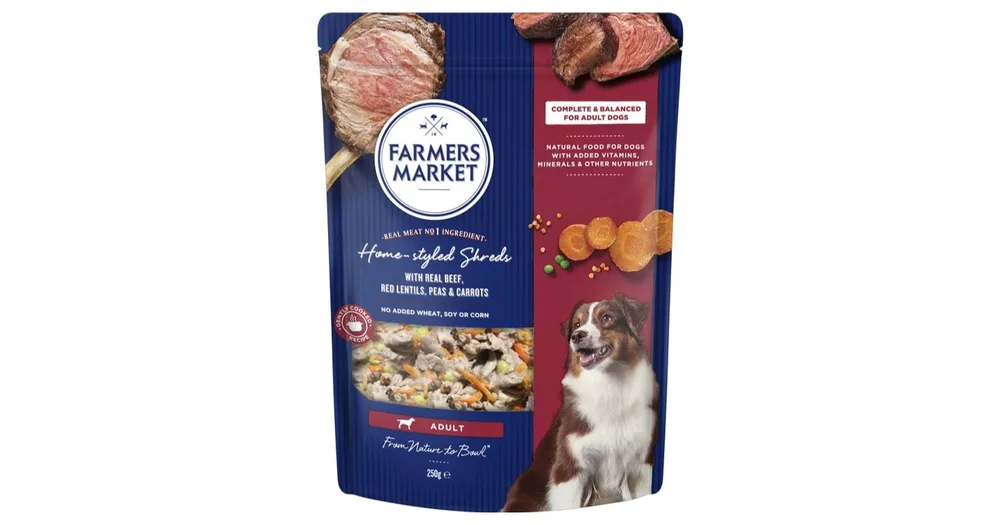 Farmers Market Chilled Dog Food HomeStyled Beef, Lentils & Vege Shreds