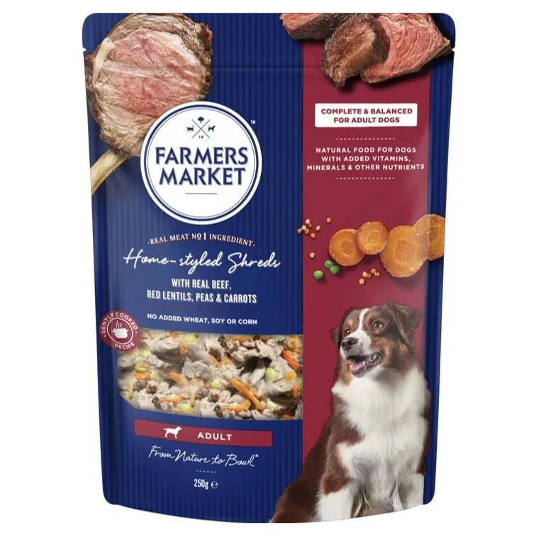 Farmers Market Chilled Dog Food HomeStyled Beef, Lentils & Vege Shreds