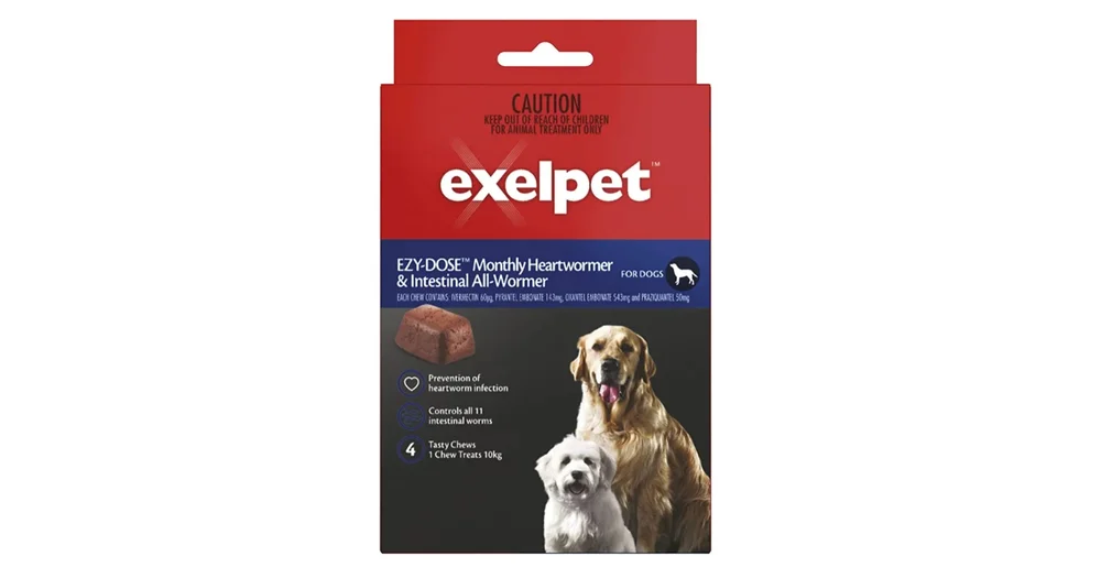 Exelpet monthly flea hotsell intestinal and heartworm treatment