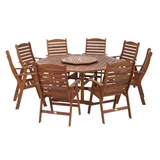 Barbeques Galore Bellair 9 Piece Dining Setting with High Back Chairs BELOCT9PH