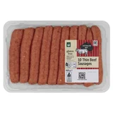 Woolworths 10 Thin Beef Sausages