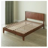 Zinus Deluxe Antique Espresso Solid Wood Double Platform Bed Frame