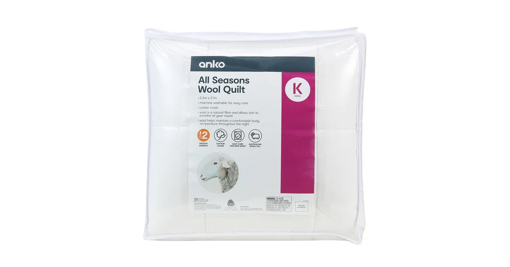 Kmart All Seasons Wool Quilt (King Size)