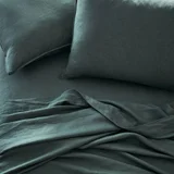 Adairs Vintage Washed Linen Cypress Sheet Set