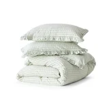 Kmart Gingham Ruffle Cotton Quilt Cover Set Super King, Sage