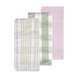 Kmart Anko 3 Pack Lilac Gingham Tea Towels