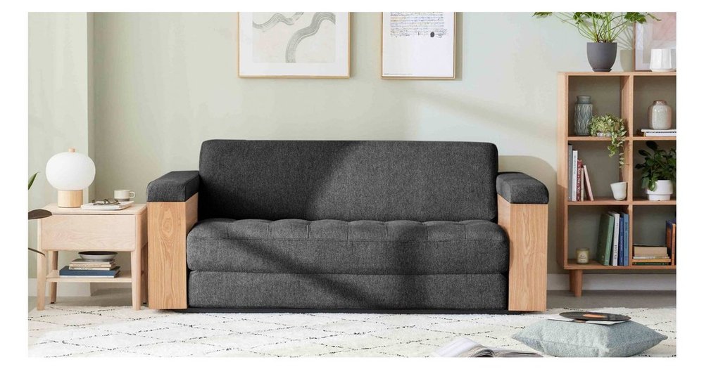 Ecosa Rio Timber Sofa Bed 3.5 Seater reviews | ProductReview.com.au