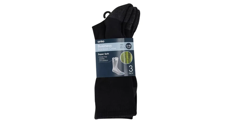 Kmart Anko 3 Pack Bamboo Business Socks