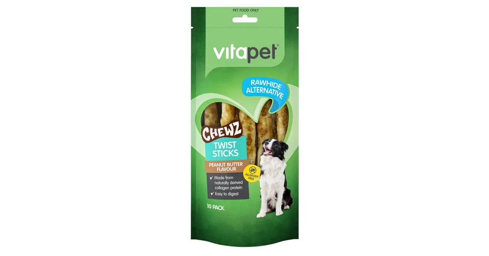 VitaPet Rawhide Alternative Chewz Twist Sticks Peanut Butter reviews
