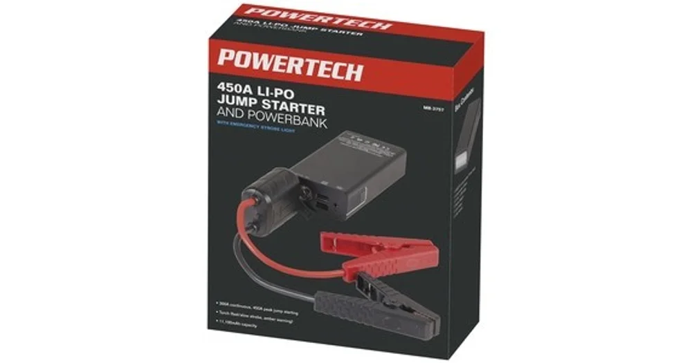 Powertech 450A LiPo Jump Starter and Powerbank MB3757 reviews