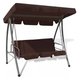 vidaXL Outdoor Swing with Canopy Coffee