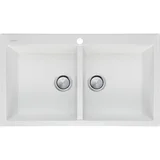 Oliveri Santorini White Double Bowl Topmount Sink ST-WH1564