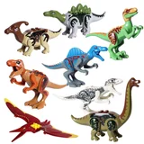 Brikzz Jurassic World Dinosaur Minifigure Set T-Rex Velociraptor Brontosaurus Stegosaurus