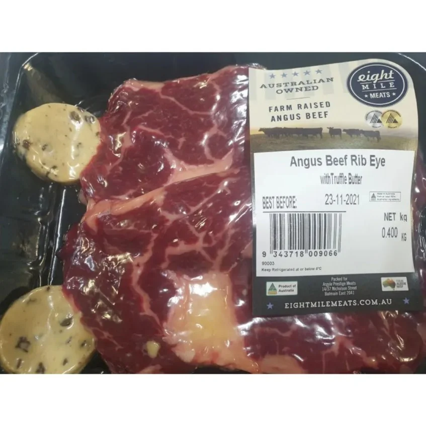 Eight Mile Meats Farm Raised Angus Beef Rib Eye with Truffle Butter