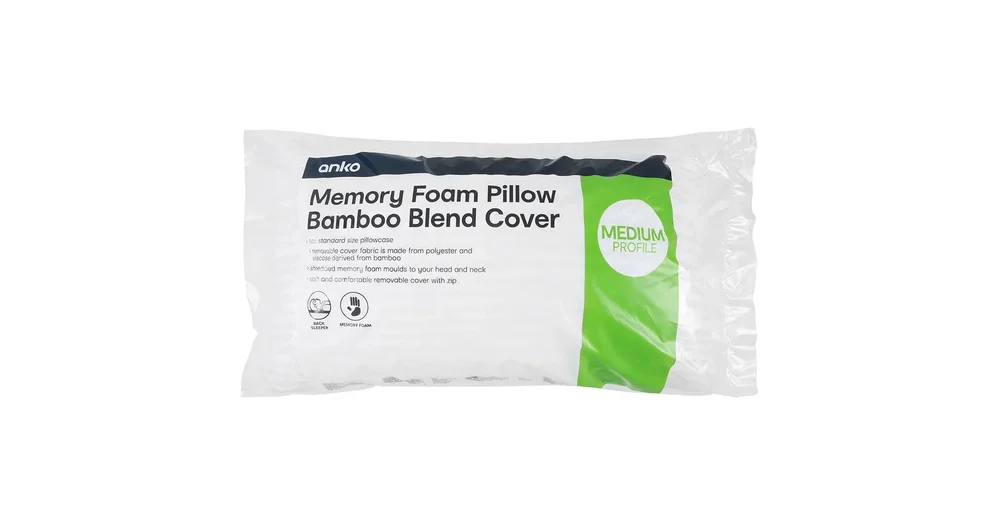 Kmart Anko Memory Foam Pillow with Bamboo Blend Cover ProductReview