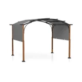 Costway 3m x 3.6m Outdoor Arched Patio Pergola with Retractable Canopy