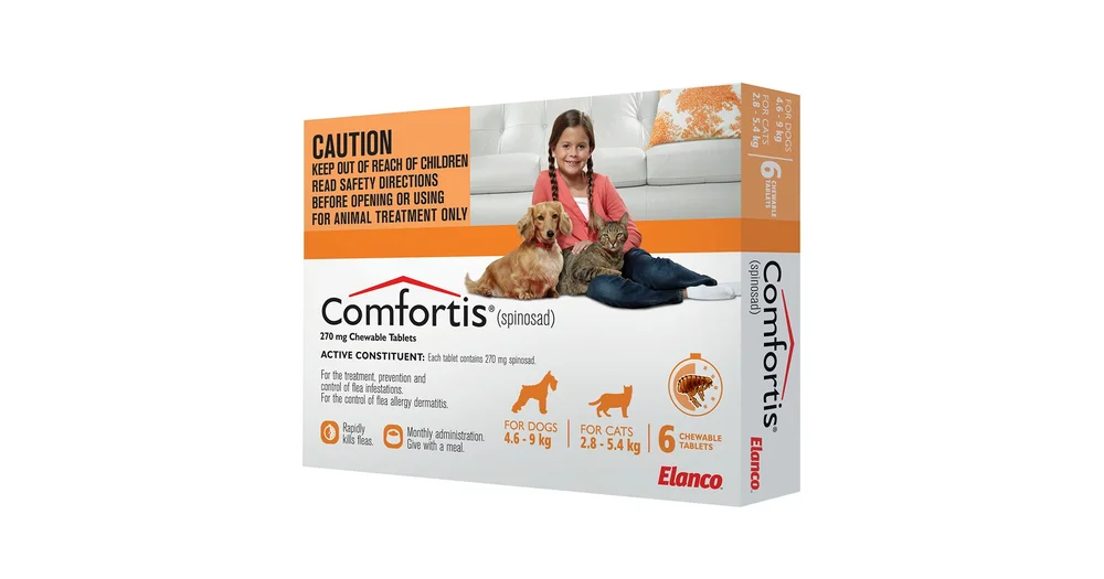 Comfortis Tablets Orange For Dogs 18.1 27kg For Cats 2.8 5.4kg Questions ProductReview