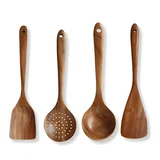 Pure Pantry Natural Teak Wooden Utensil Set 4 Piece