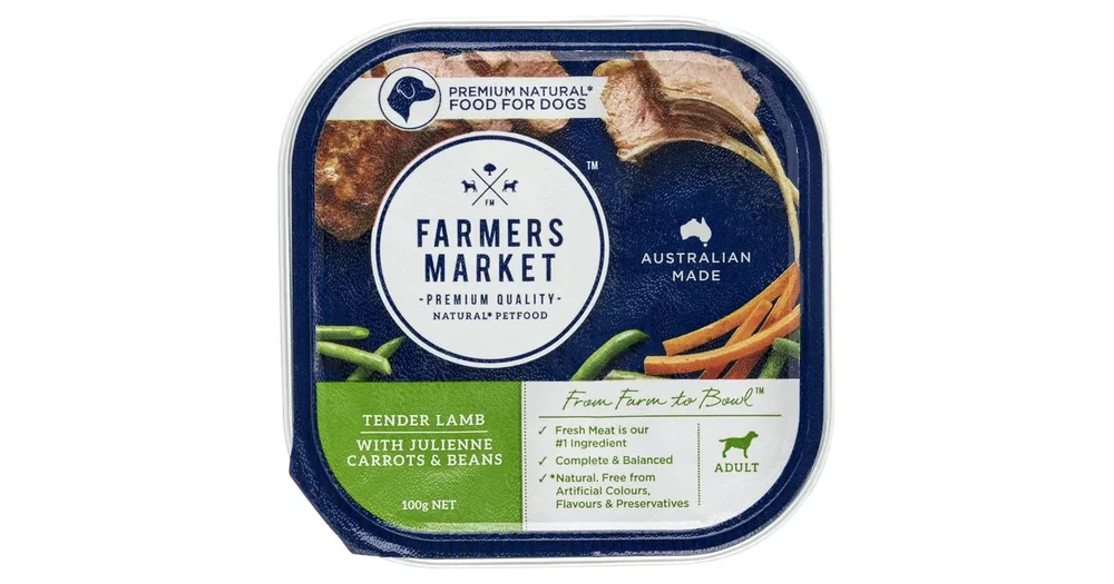 Farmers Market Wet Dog Food Tender Lamb with Julienne Carrots & Beans