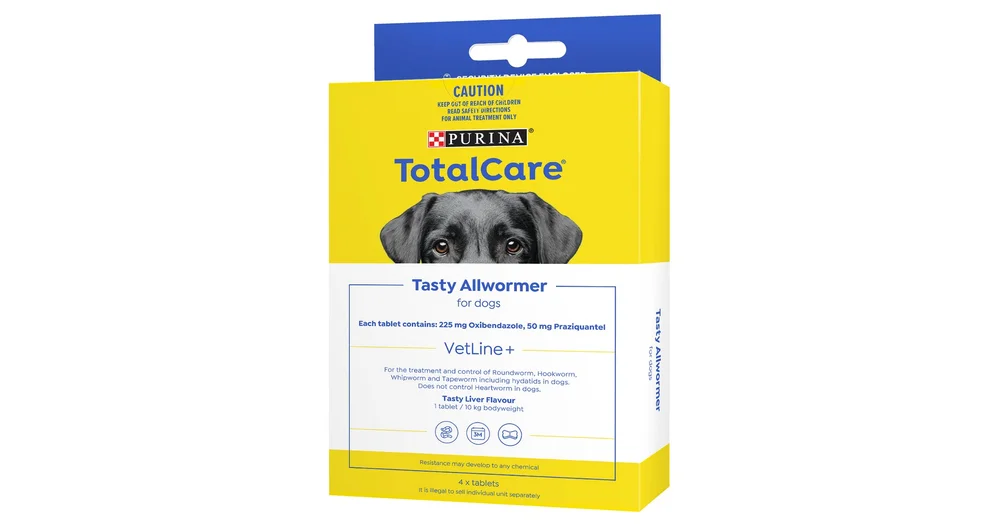 Purina TotalCare Tasty Chew Heartwormer & Allwormer for Large Dogs 22–45kg (3 Chews)