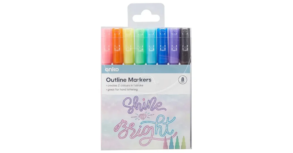 Kmart Anko 8 Pack Outline Markers | ProductReview.com.au