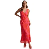 Showpo Jodie V Neck Midi Slip Dress In Pink Floral