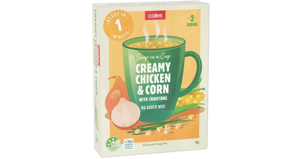 Coles Soup in a Cup Creamy Chicken & Corn with Croutons reviews